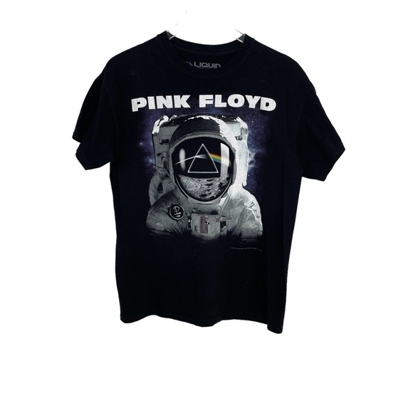 Liquid Blue Pink Floyd Spaceman Dark Side of the Moon Black T-Shirt Sz M - Picture 1 of 7